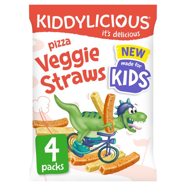 Kiddylicious Pizza Flavoured Veggie Straws Kids Snacks Multi   4 x 12g GOODS M&S   