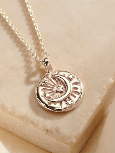 Next Posh Totty Designs Personalised Birthstone Celestial Disc Necklace- Buy online at McGrocer