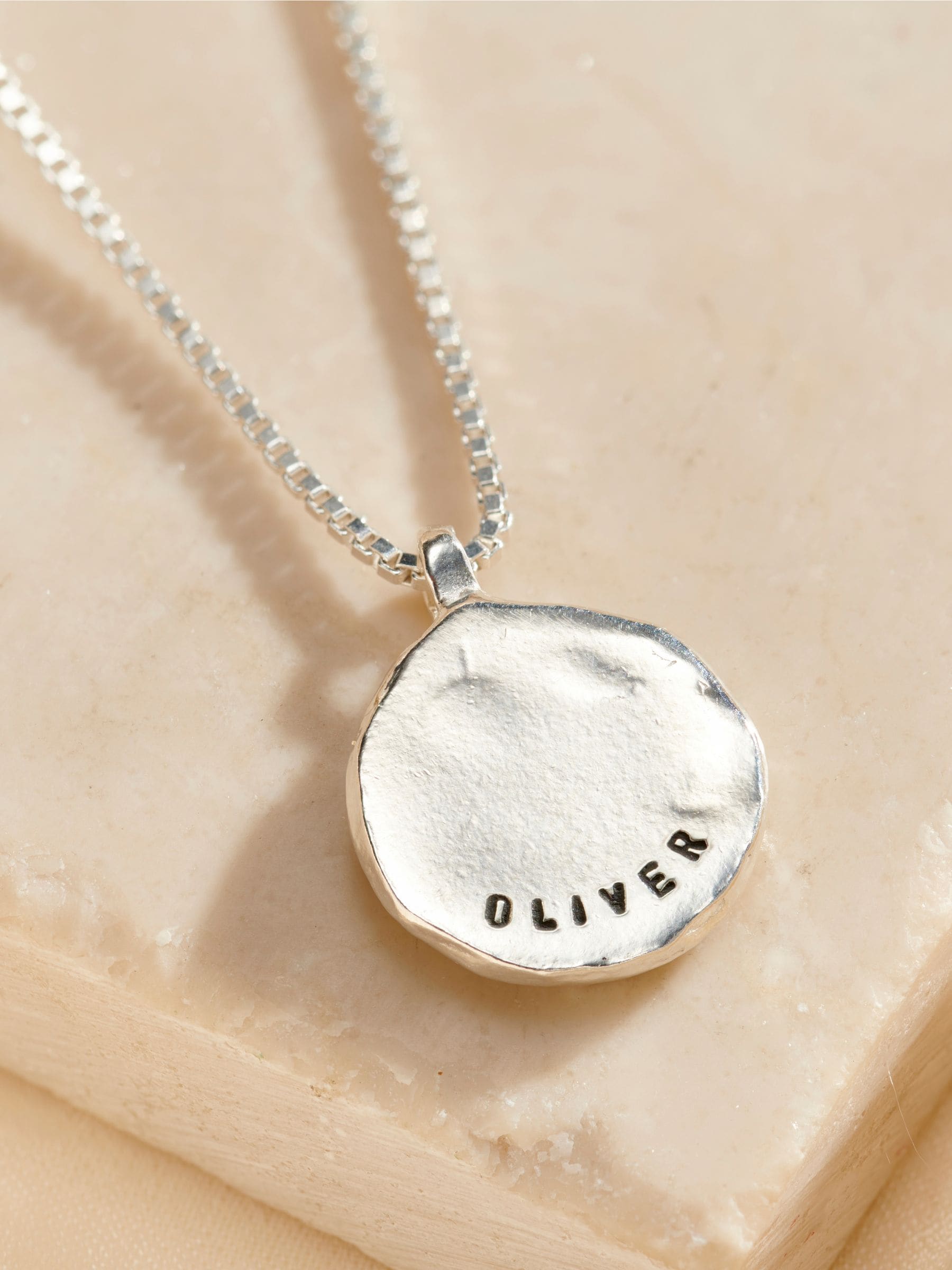 Posh Totty Designs sterling silver birthstone celestial disc necklace - British product