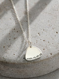 Personalised plectrum necklace in sterling silver (British brand)