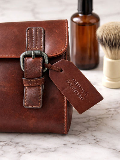Next Posh Totty Designs Personalised Leather Hanging Wash Bag- Buy online at McGrocer