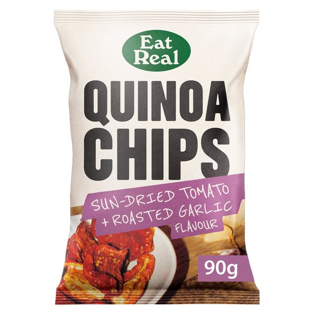 Eat Real Quinoa Chips Sundried Tomato Roasted Garlic Sharing   90g GOODS M&S   