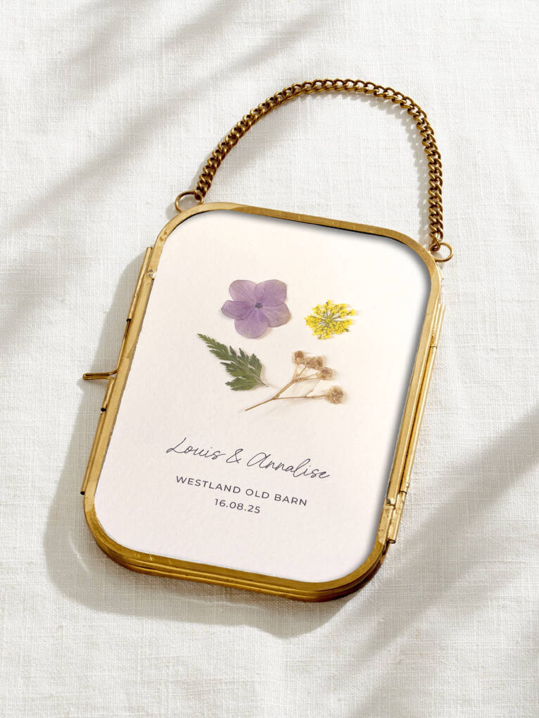 Posh Totty Designs personalised pressed flowers framed print 10x15cm (British brand)