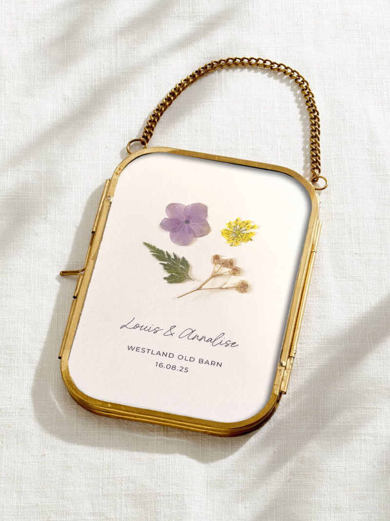 Posh Totty Designs personalised pressed flowers framed print 10x15cm (British brand)