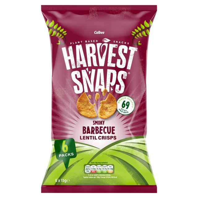 Harvest Snaps BBQ Lentil Crisps Multipack   6 x 15g GOODS M&S   