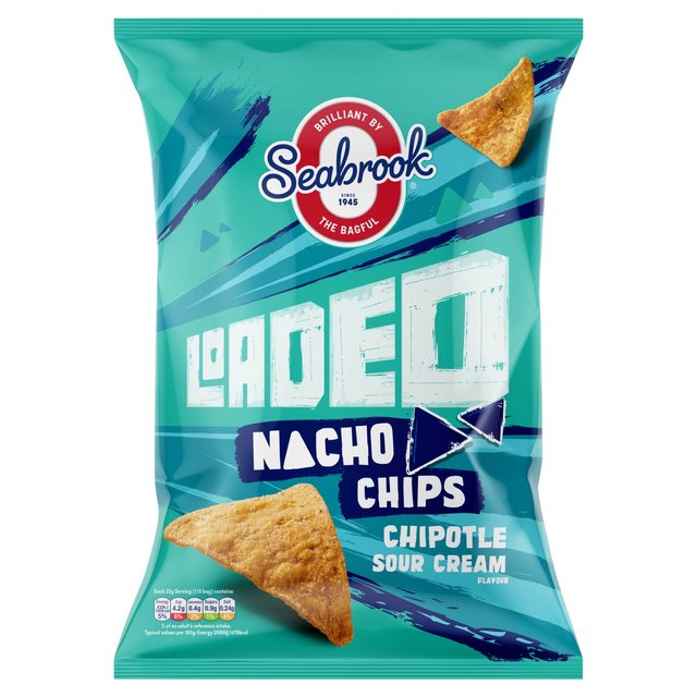 Seabrook Loaded Nacho Chips Sour Cream & Chipotle Sharing Bag   130g GOODS M&S   