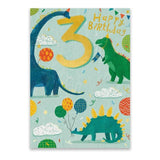 Dino Party 3rd Birthday Card GOODS M&S   