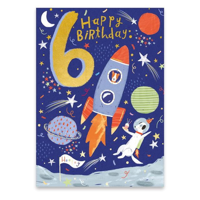 Party In Space 6th Birthday Card GOODS M&S   