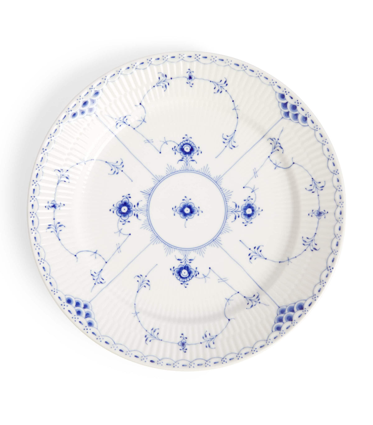 Royal Copenhagen Blue Fluted Half Lace plate 27cm, imported from the UK