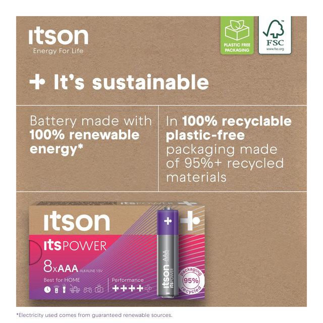 itson Itspower 8 AAA Alkaline Battery   8 per pack GOODS M&S   