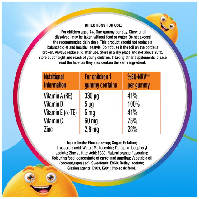 Centrum Kids Immunity Gummies Orange Food Supplement   30 per pack GOODS M&S   