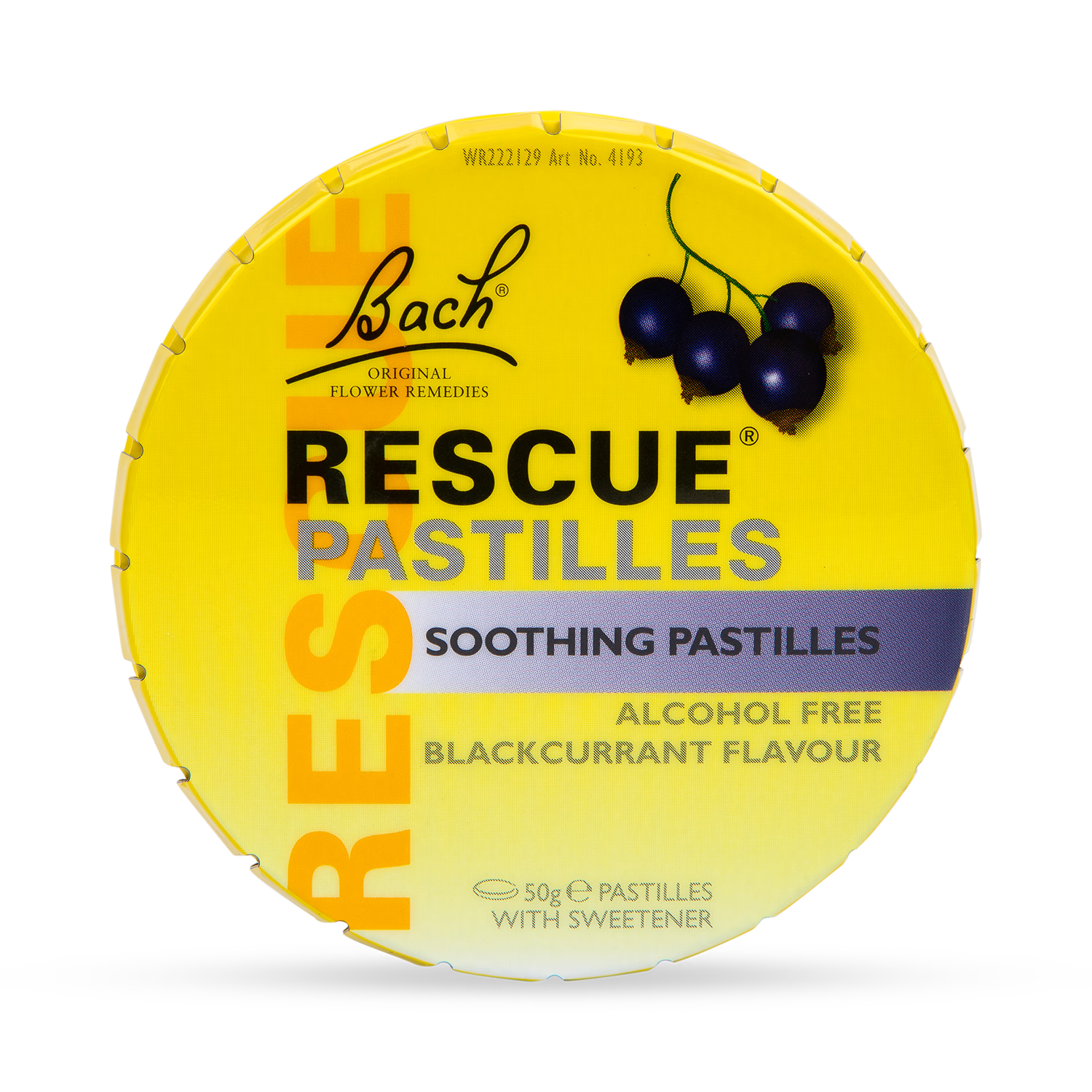 Nelsons Bach Rescue Remedy Blackcurrant Pastilles 50g, imported from the UK