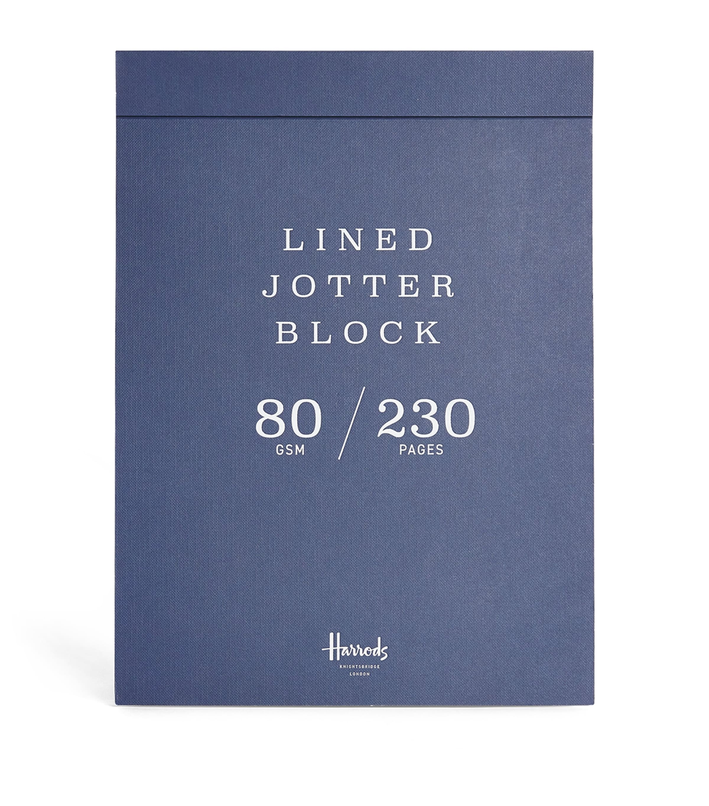 Harrods lined A4 jotter block with 230 pages, UK version