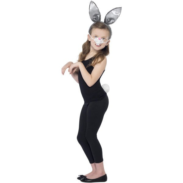 Smiffys grey bunny kit with ears nose and tail, UK version