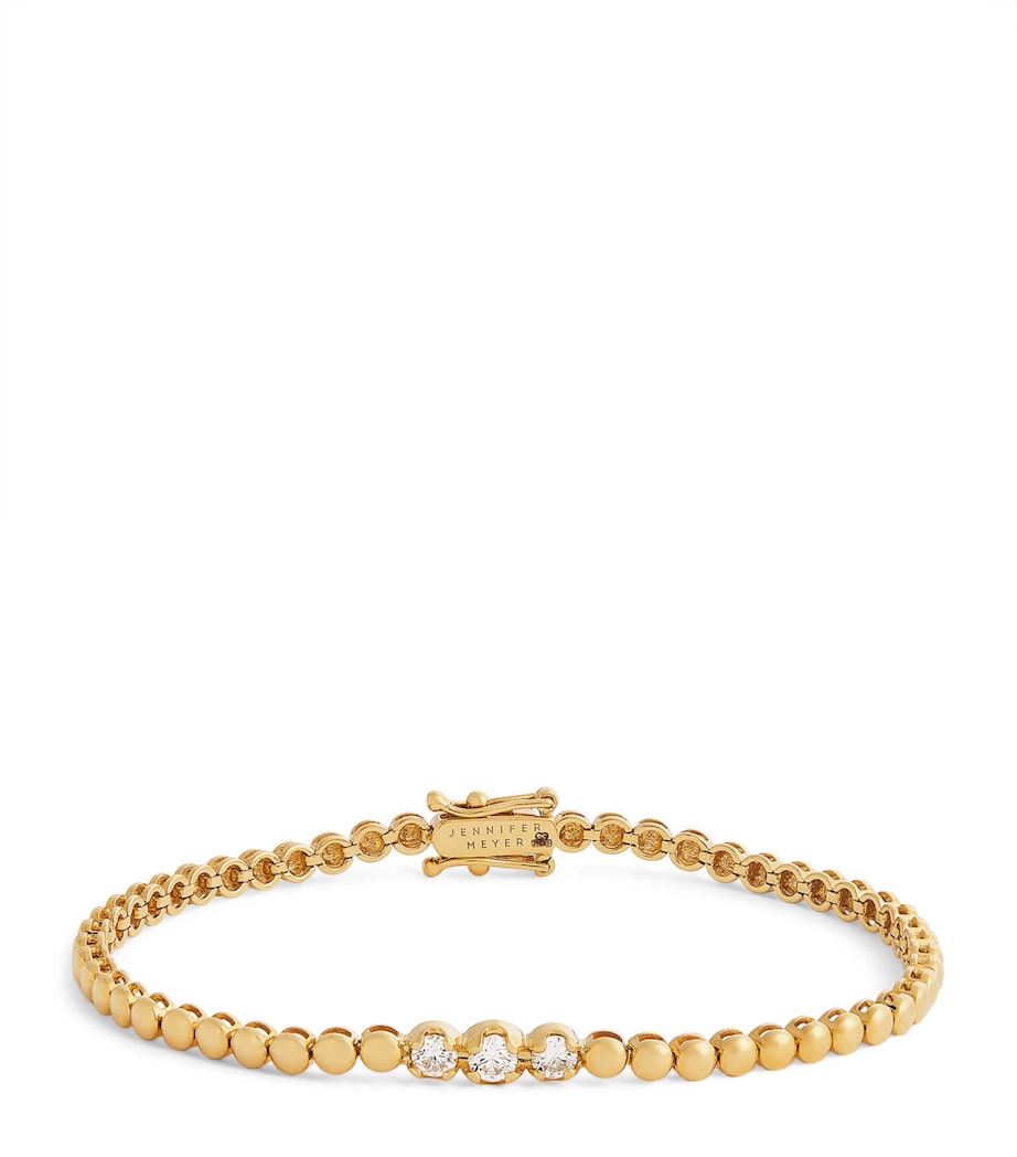 Jennifer Meyer yellow gold diamond tennis bracelet - British product