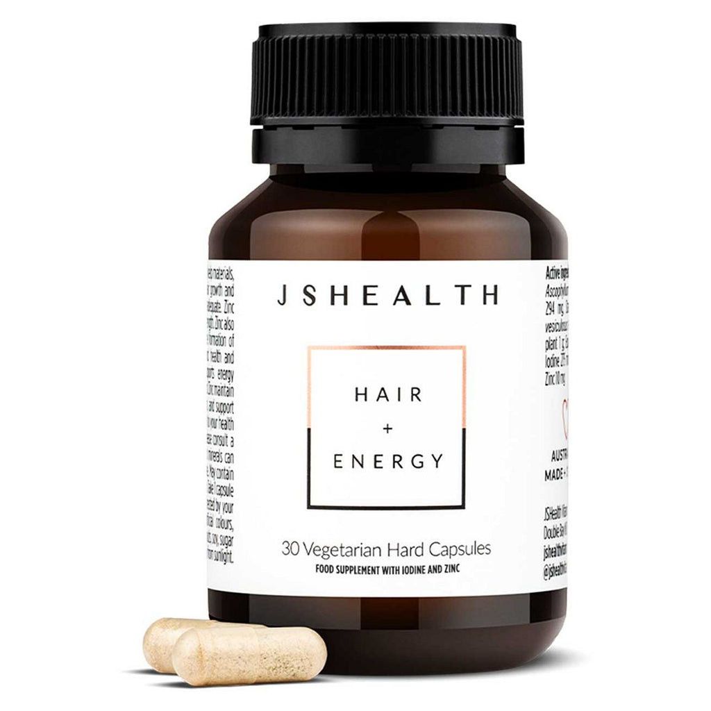 JSHealth Hair + Energy Vegetarian Hard Capsules 30s