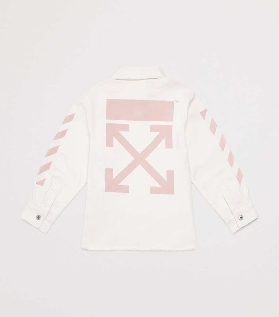 Off-White kids denim arrow shirt for ages 4-12+ years, imported from the UK