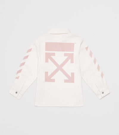 Kids Denim Arrow Shirt with Logo Print and Oversized Fit (4-12+ Years)