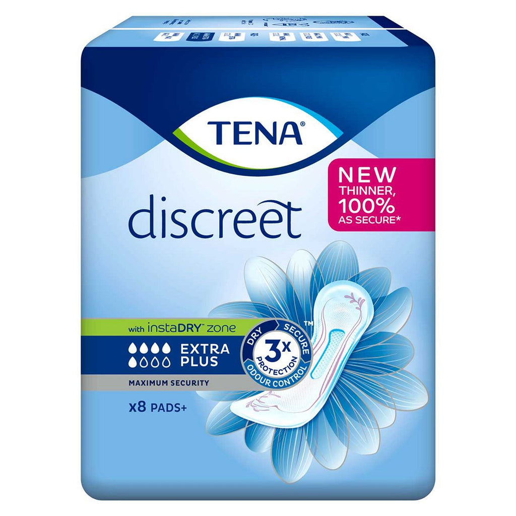 TENA Discreet Extra Plus Incontinence Pads for Bladder Weakness 8pk