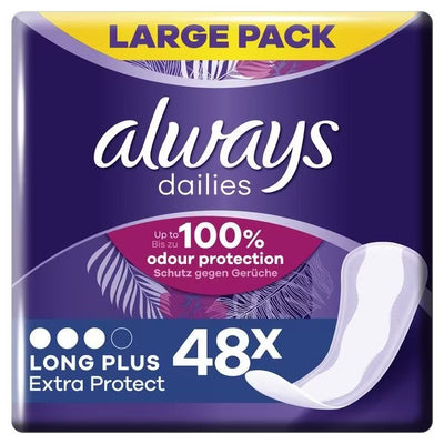 Superdrug Always Dailies Panty Liners Long Plus 48 Pack- Buy online at McGrocer
