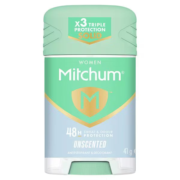 Mitchum Smart Solid Unscented Anti-Perspirant 42g, imported from the UK