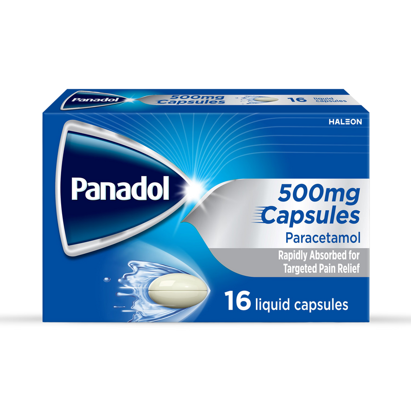 Panadol liquid paracetamol capsules 500mg 16 capsules (British brand)