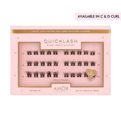 Superdrug House of Amor Double Trouble Mixed Length Clusters Natural C Curl False Eyelashes- Buy online at McGrocer