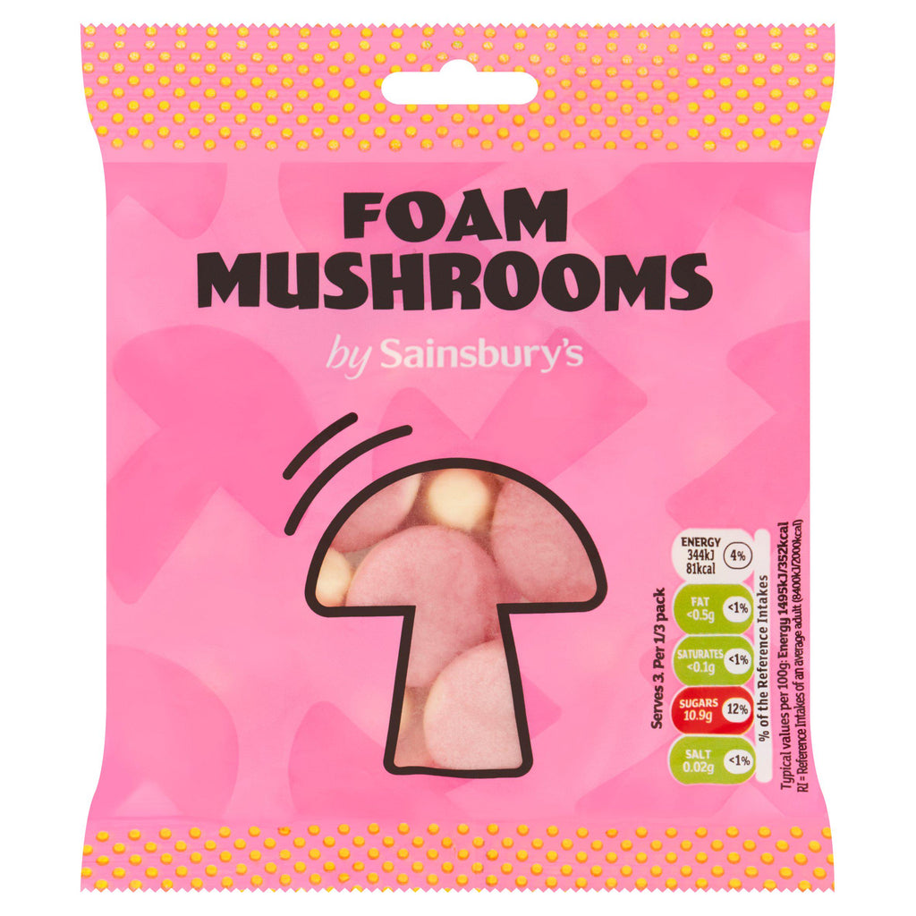 Sainsbury's Foam Mushroom Sweets 70g