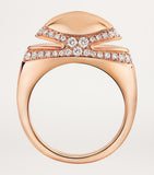 Bvlgari Cabochon ring 18kt rose gold with pavé diamonds, UK version