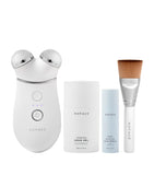 Nuface Trinity+ Starter Kit facial toning device with attachments and serums, imported from the UK
