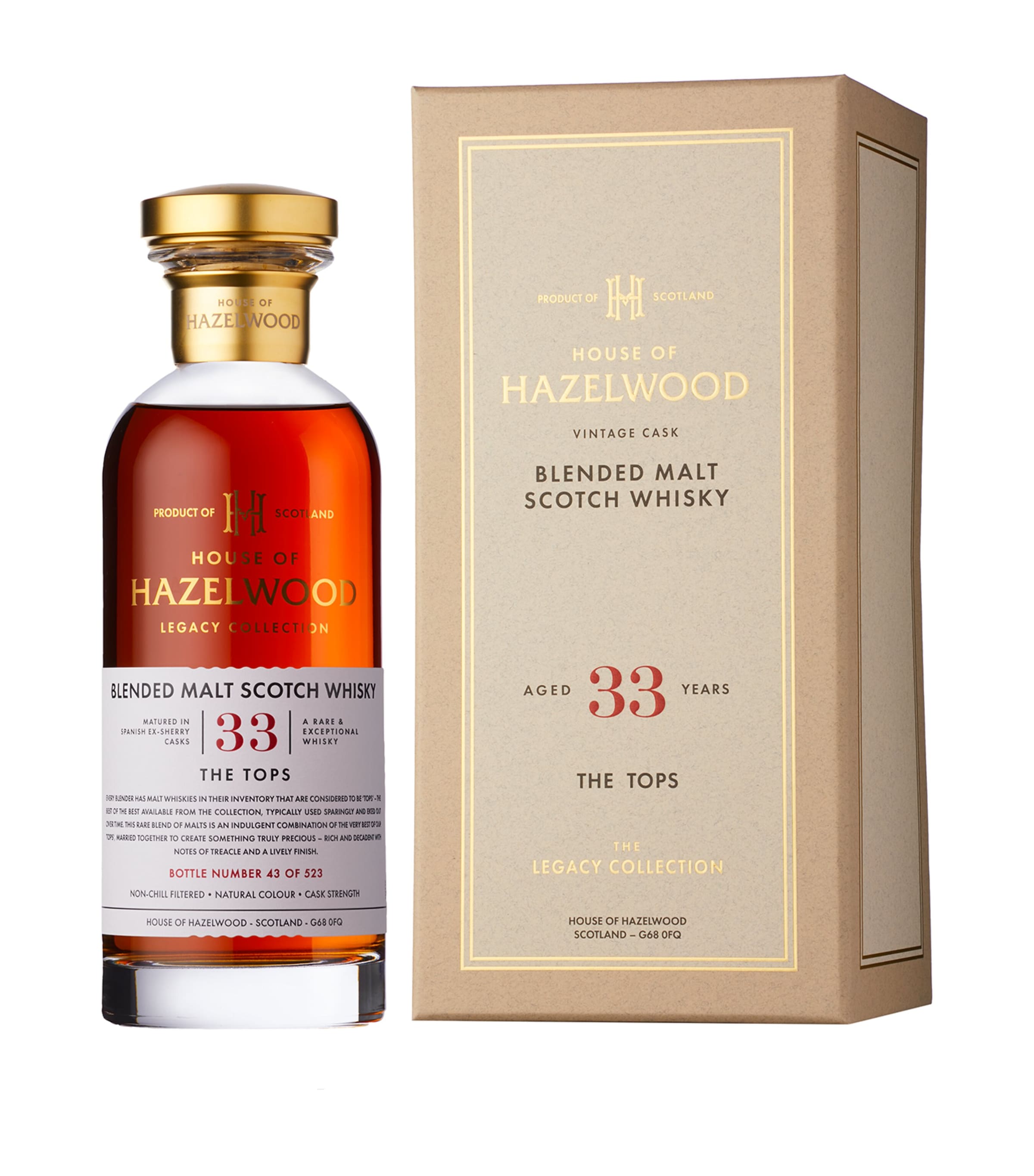 House of Hazelwood The Tops 33-Year-Old Scotch whisky 70cl, UK version