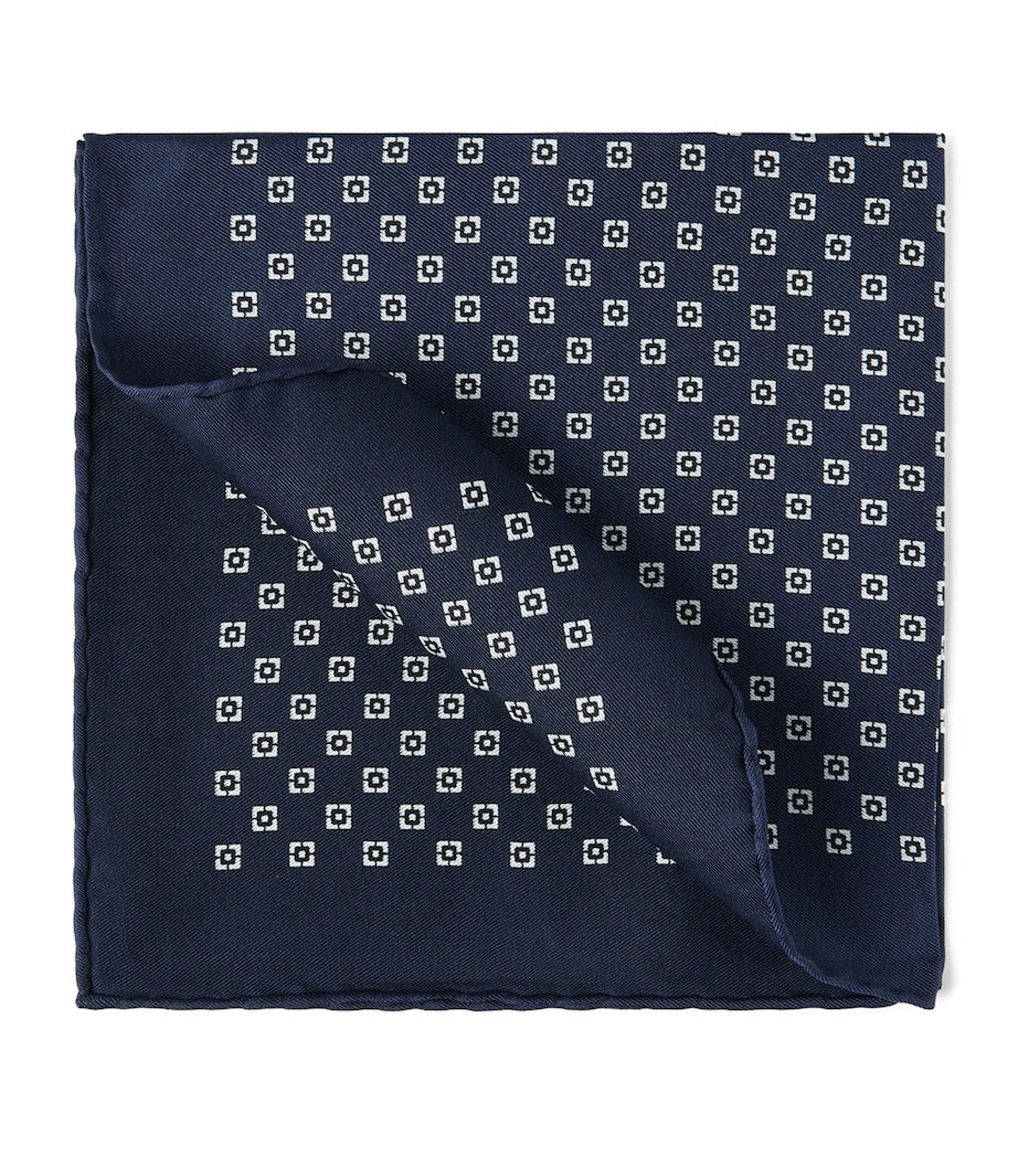 Brunello Cucinelli printed silk pocket square 35x35cm (British brand)