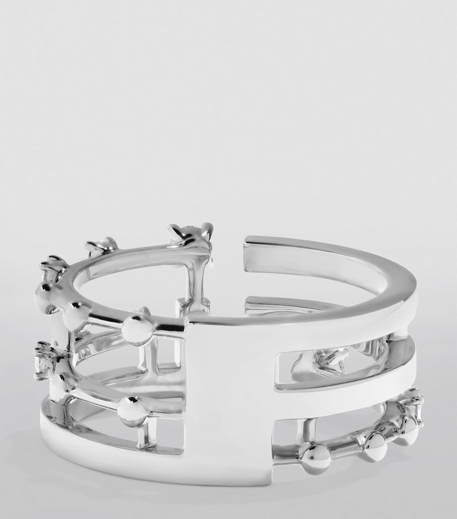 Marli New York asymmetric 18kt white gold diamond ring - British product