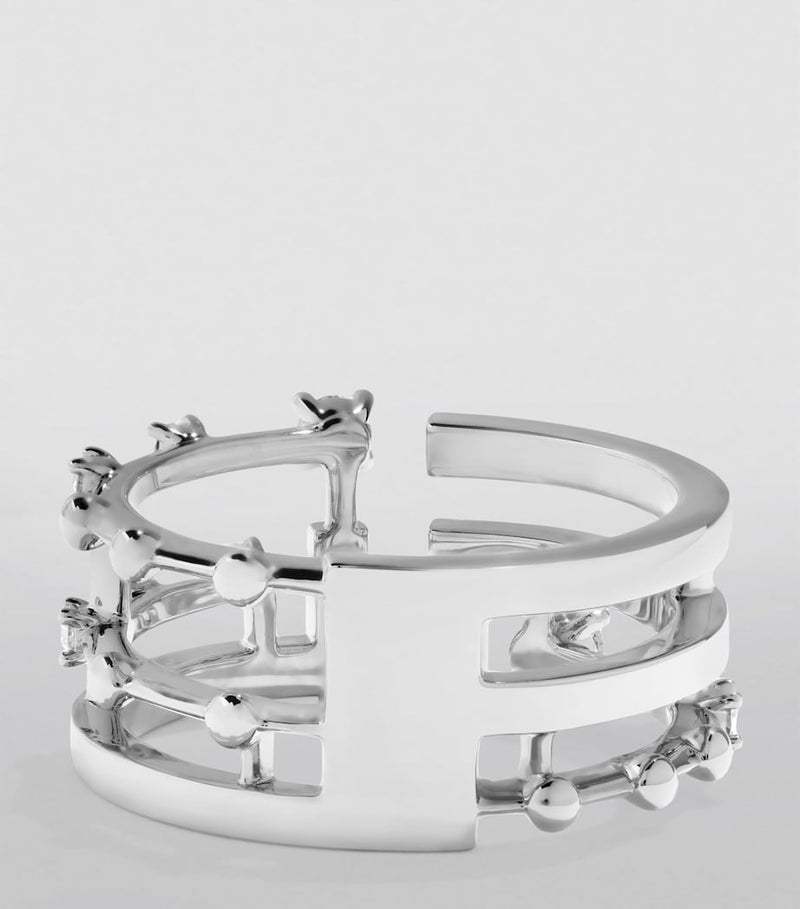 Marli New York asymmetric 18kt white gold diamond ring - British product