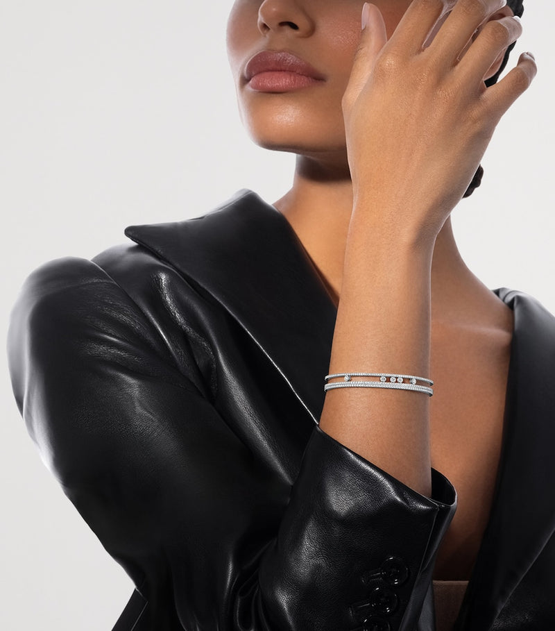 Messika Move Romane diamond pavé bangle 18kt white gold - British product
