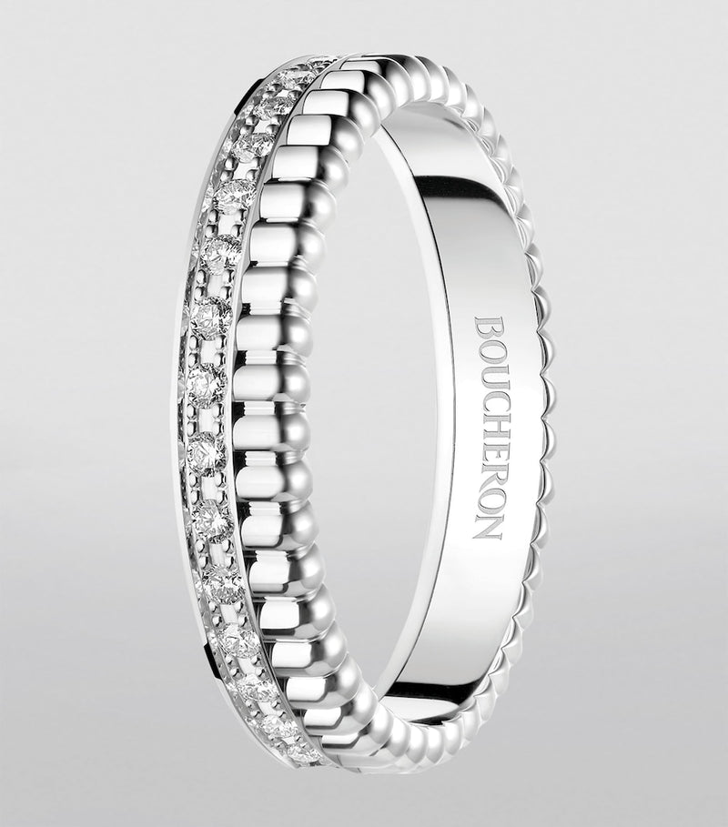 Boucheron white gold diamond Quatre Radiant wedding band, UK version