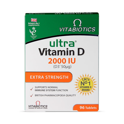 Holland & Barrett Vitabiotics Ultra Vitamin D 2000 IU Extra Strength Tablets 96 Tablets- Buy online at McGrocer