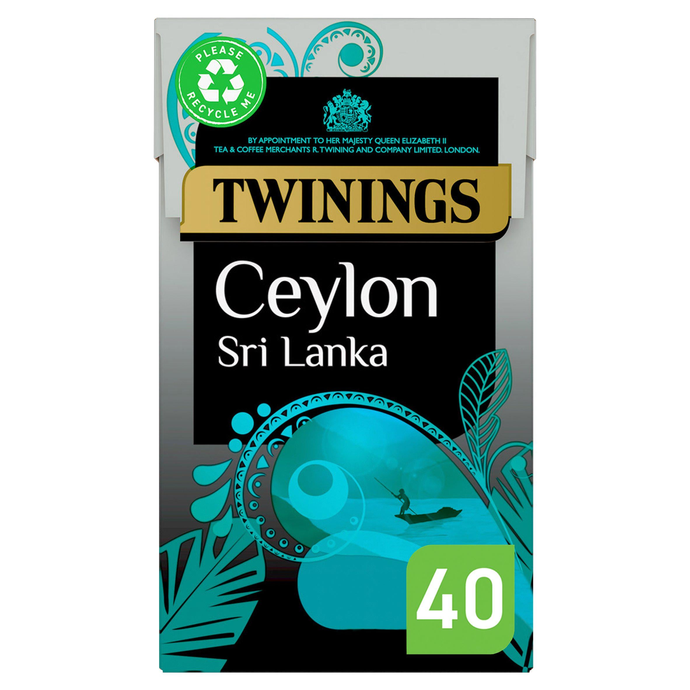 Twinings Ceylon Sri Lanka Plant Based Tea Bags x40 100g GOODS Sainsburys   