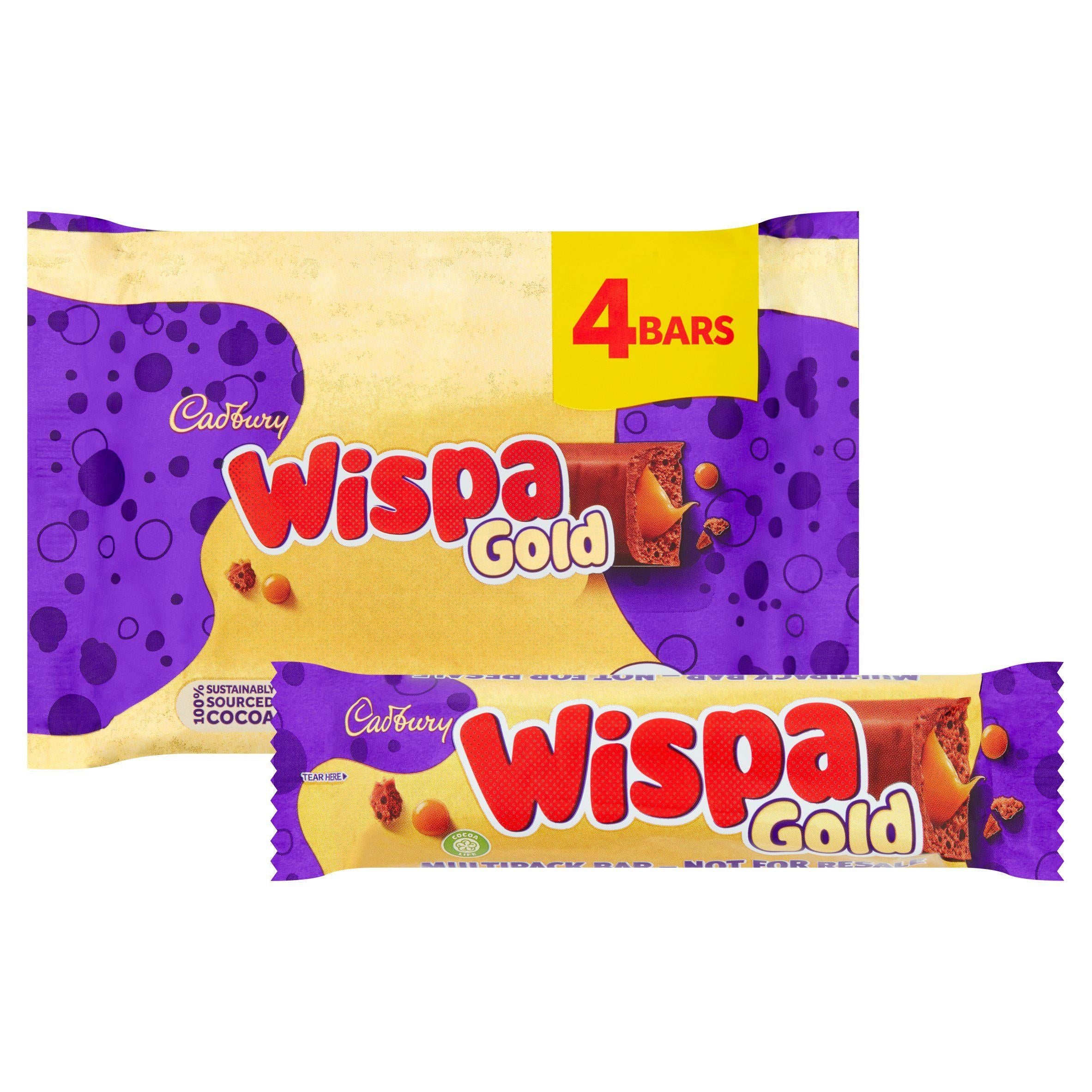 Cadbury Wispa Gold Chocolate Bar Multipack x4 153.2g Cadbury chocolates Sainsburys   