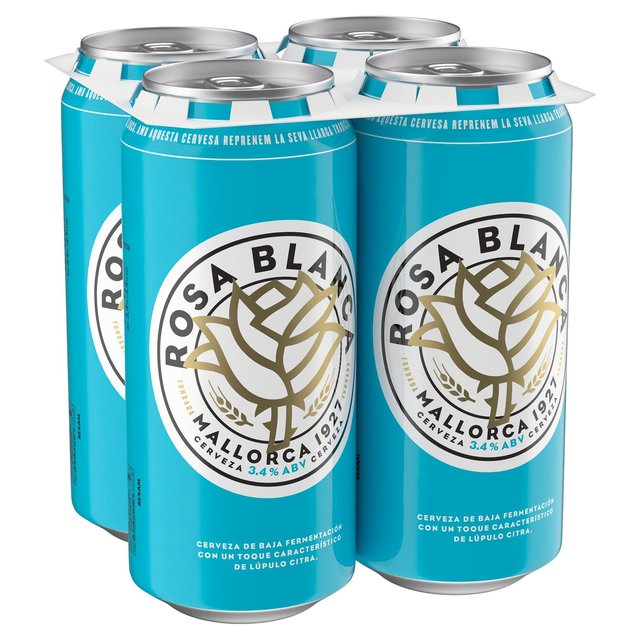 Rosa Blanca Premium Lager Beer Cans   4 x 440ml GOODS M&S   