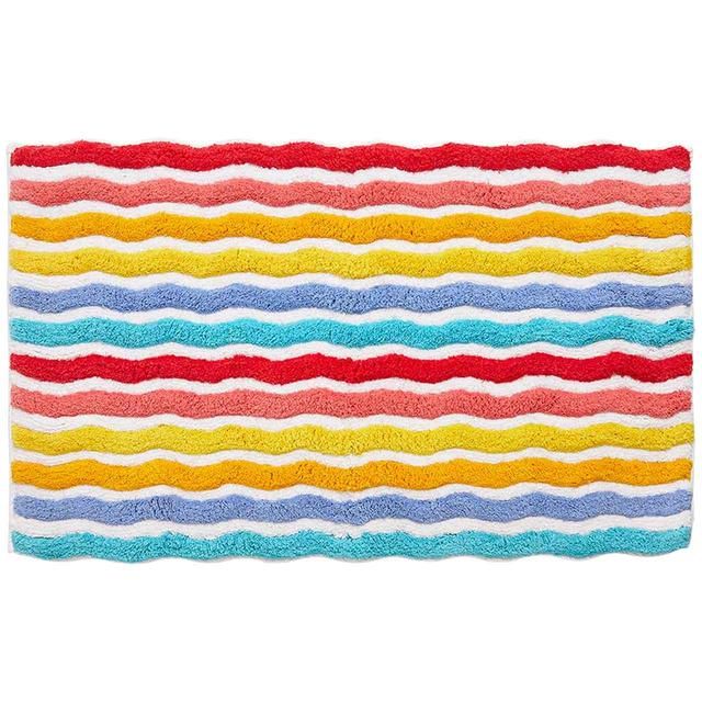 M&S Pure Cotton Rainbow Squiggle Bath Mat GOODS M&S   