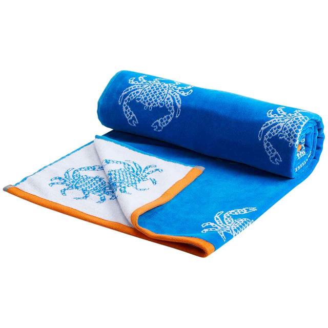 M&S Pure Cotton Crab Beach Towel Blue