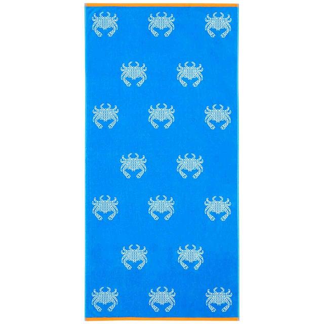 M&S Pure Cotton Crab Beach Towel Blue