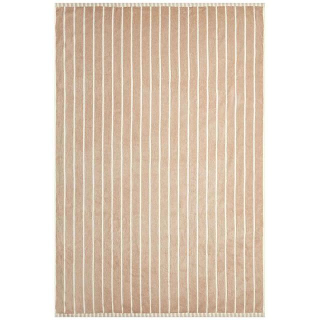 M&S Pure Cotton Carved Stripe Bath Towel Natural