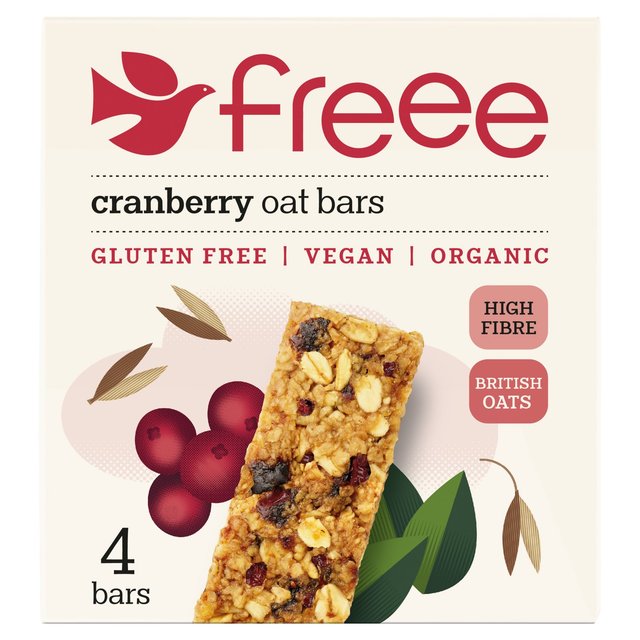 Freee  Organic Gluten Free Cranberry  Oat Bars   4 x 35g GOODS M&S   