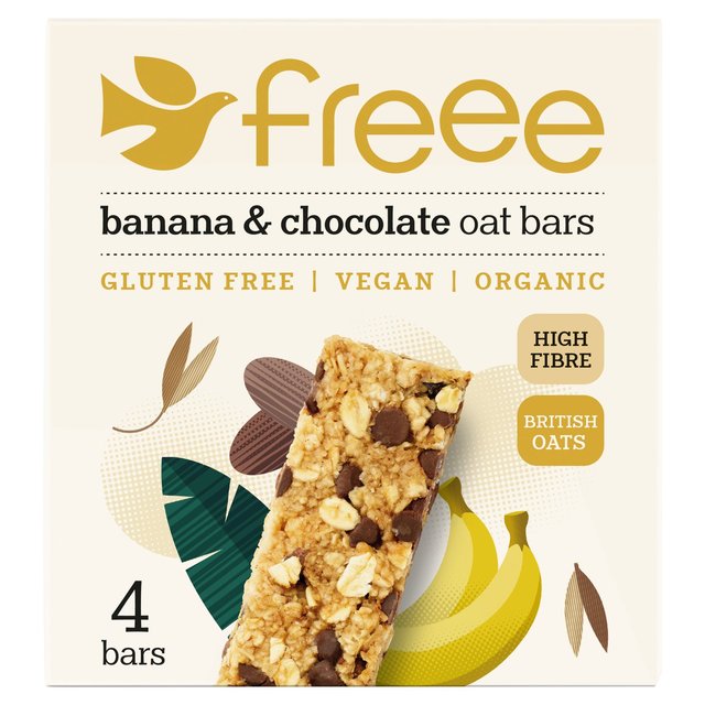 Freee  Organic Gluten Free Choc Chip & Banana Oat Bars   4 x 35g GOODS M&S   