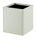 Riviere leather waste basket with quilted diamond pattern 23cm high, imported from the UK