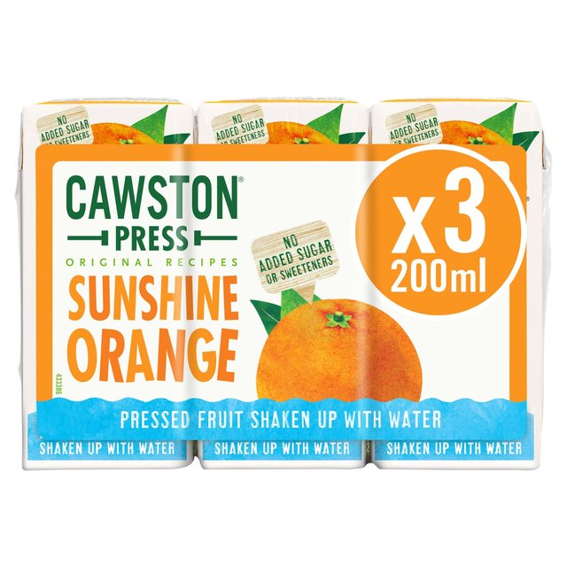 Cawston Press Sunshine Orange Juice Drink   3 x 200ml GOODS M&S   