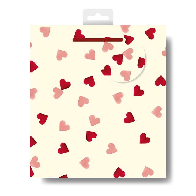 Emma Bridgewater Pink Hearts Medium Gift Bag GOODS M&S   