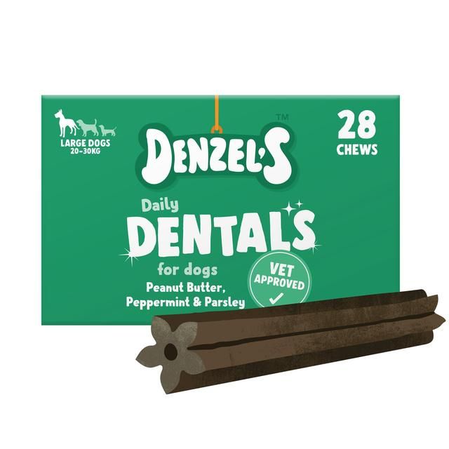 Denzel's Daily Dentals Large Dog Peanut Butter Peppermint & Parsley   28 x 30g